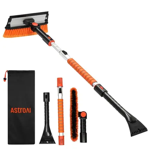 AstroAI extendable snow brush with squeegee and adjustable length