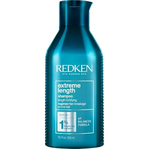 Redken Extreme Length Shampoo bottle with blue label