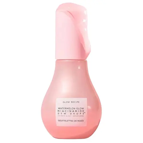 Glow Recipe Watermelon Niacinamide Dew Drops serum bottle with pink packaging