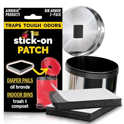 AIRNINJA white carbon deodorizer patches for trash cans and diaper pails