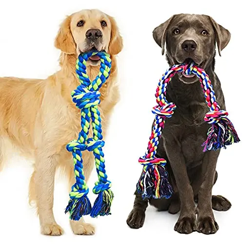 Feeko 2-pack heavy duty dog rope toys for aggressive chewers
