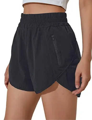 BMJL women's high-waisted running shorts with side pockets