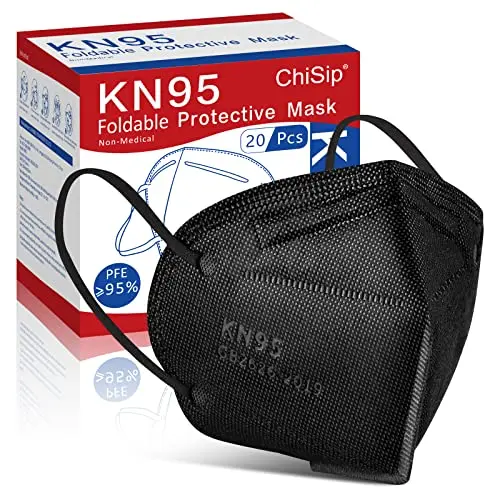 ChiSip KN95 black face mask with 5-layer filtration