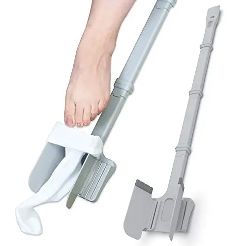 Sock Ox adjustable sock aid with built-in shoe horn feature