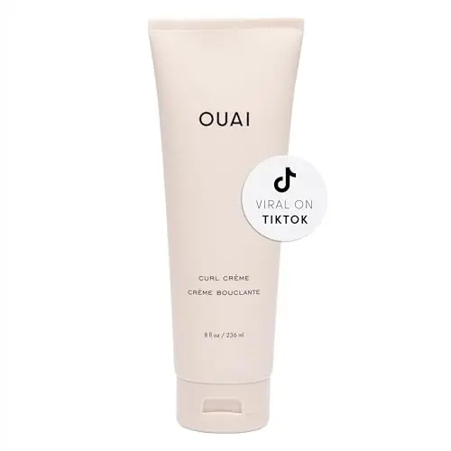 OUAI curl cream for defined, hydrated curls with babassu oil