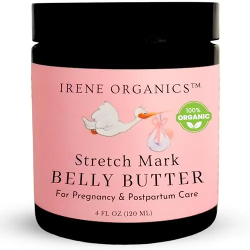Irene Organics Organic Belly Butter in glass jar