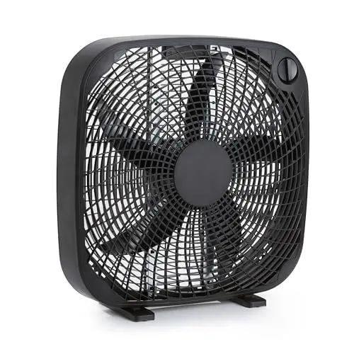 Amazon Basics black box fan with carrying handle
