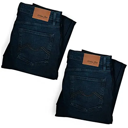 Urban Star Relaxed Fit Stretch Jeans 2-pack showing the comfortable fit and flexible fabric