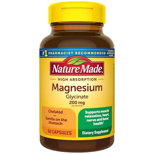 Nature Made Magnesium Glycinate 200 mg capsules bottle