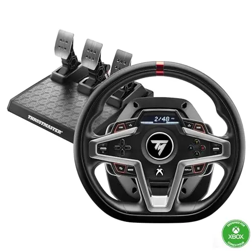 Thrustmaster T248X racing wheel with magnetic pedals and interactive screen