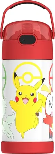 THERMOS FUNTAINER kids water bottle with Pokémon design and straw
