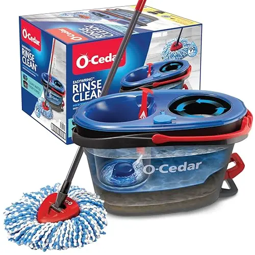 O-Cedar RinseClean spin mop with separate wash and rinse chambers
