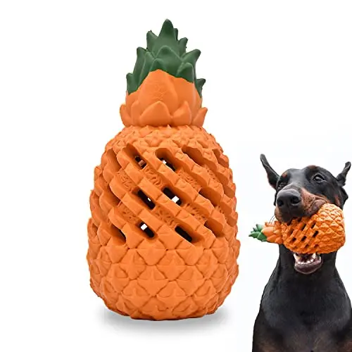 PETOPIA pineapple shaped rubber dog chew toy for aggressive chewers