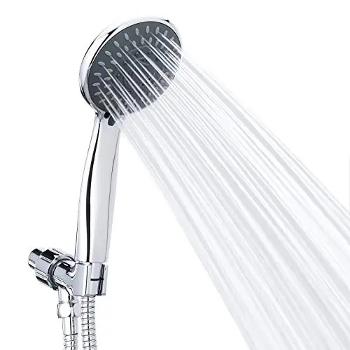 Briout handheld shower head with chrome finish and multiple spray modes