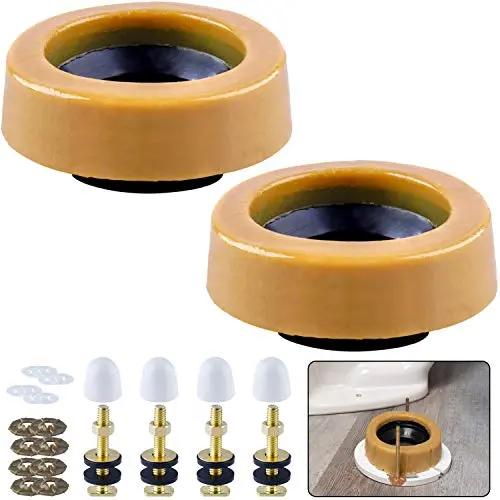 boeemi extra thick toilet wax ring 2-pack with bolts