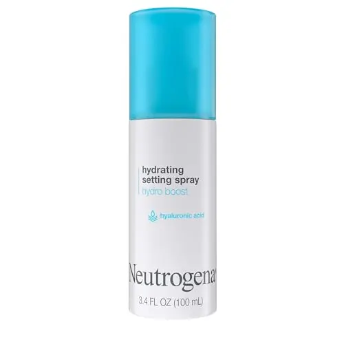 Neutrogena Hydro Boost setting spray bottle with blue packaging