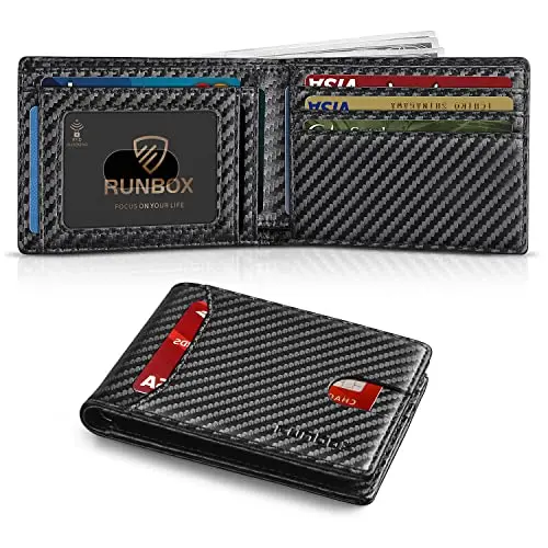 RUNBOX large capacity slim wallet with multiple card slots