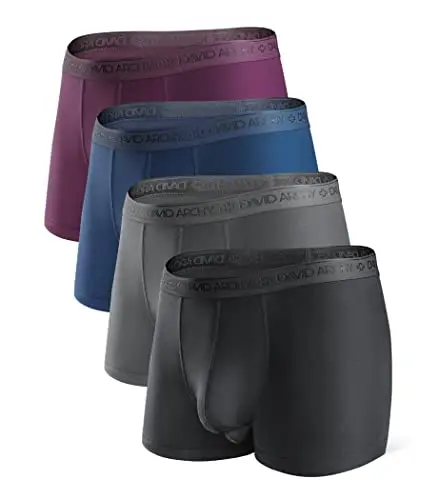 DAVID ARCHY men's modal dual pouch trunks for ball support and comfort