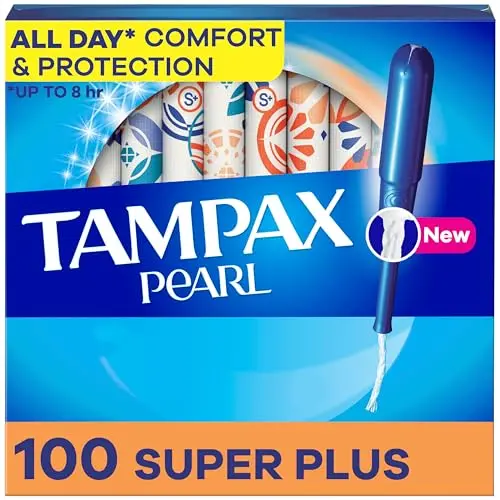 Tampax Pearl Super Plus tampons in bulk packaging