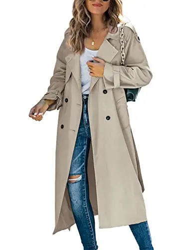 Makkrom women's double breasted trench coat in various colors