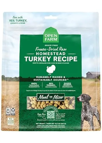Open Farm freeze-dried raw dog food turkey morsels