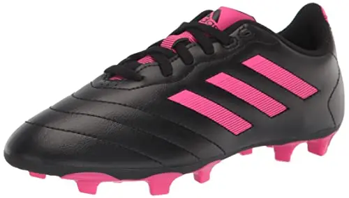 Adidas Goletto VIII soccer cleats in black and shock pink colors