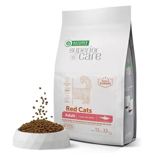 Nature's Protection grain-free dry cat food for red fur cats