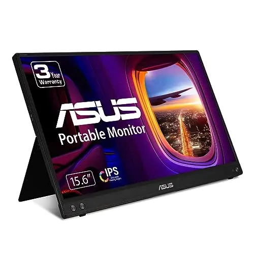 ASUS ZenScreen portable monitor with kickstand in use