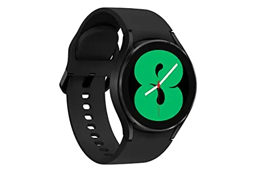 Samsung Galaxy Watch 4 black smartwatch with heart rate display