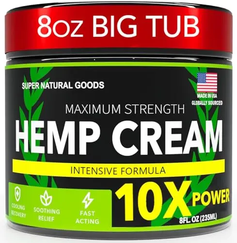 Hemp cream maximum strength jar