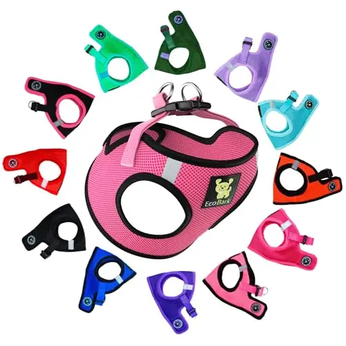 EcoBark step in dog harness with padded mesh for small dogs