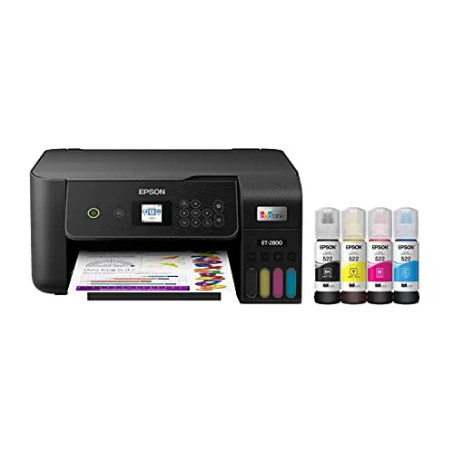 Epson EcoTank ET-2800 wireless all-in-one printer with refillable ink tanks