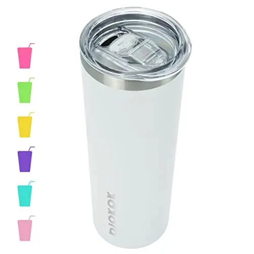 BJPKPK 20oz skinny insulated tumbler in white color
