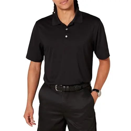 Amazon Essentials men's golf polo shirt in black