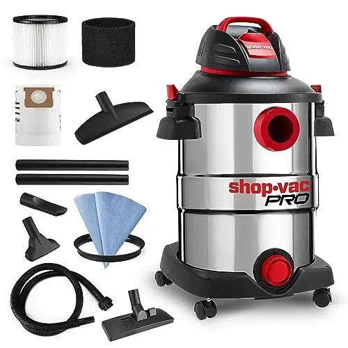 Shop-Vac 12 gallon stainless steel shop vacuum for large dust collection jobs