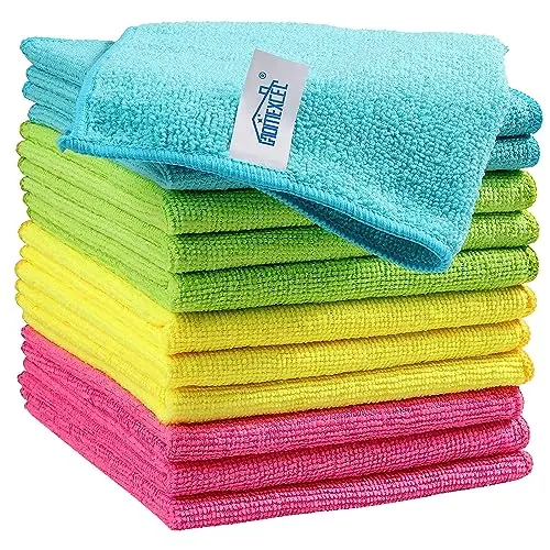 HOMEXCEL Microfiber Cleaning Cloths in assorted colors