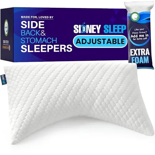 Sidney Sleep adjustable contour pillow with extra memory foam for custom support