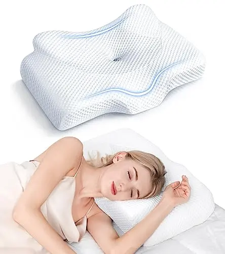 Osteo cervical pillow with hollow center and cooling case