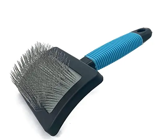 DSKRUI blue extra long pin slicker brush for large dogs