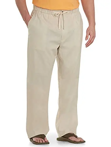 Oak Hill big and tall linen blend drawstring pants