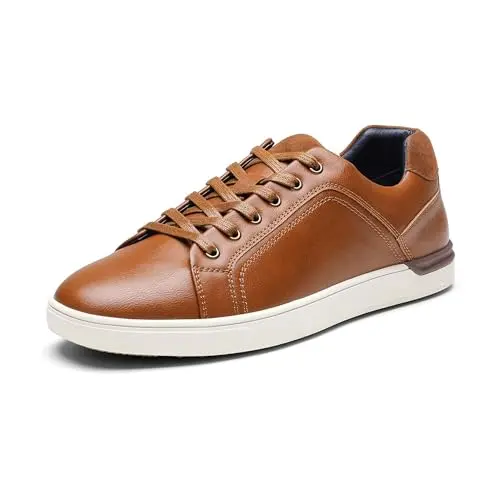 Bruno Marc Men's Casual Dress Sneakers in brown