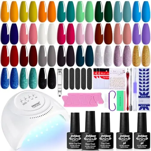 JEWHITENY gel nail polish kit with 27 colors