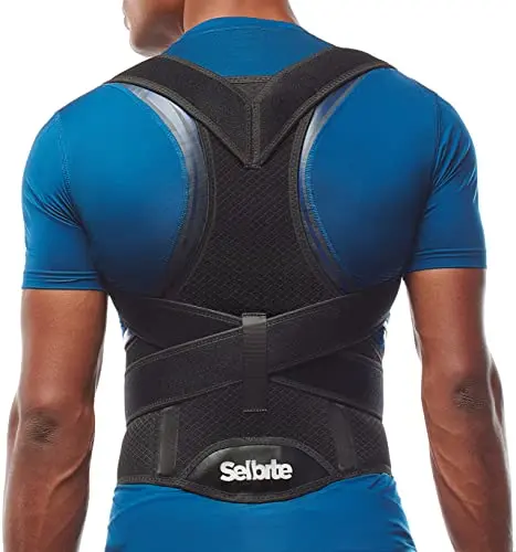 Selbite back brace posture corrector with adjustable waist and shoulder straps