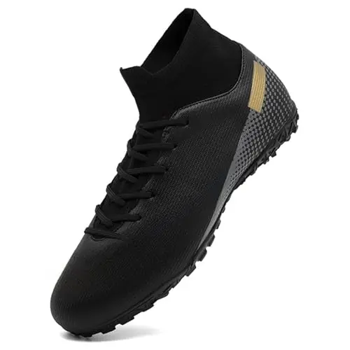 HaloTeam men's high-top soccer shoes with dynamic collar and non-slip sole