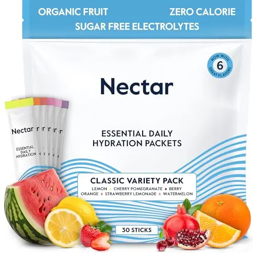 Nectar hydration electrolyte powder packets in variety pack