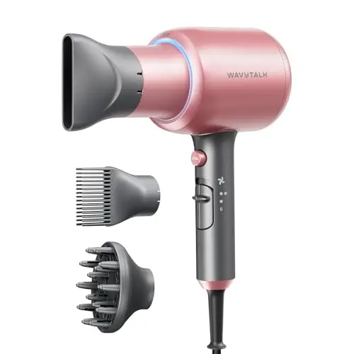 Wavytalk ionic hair dryer with diffuser in rose gold