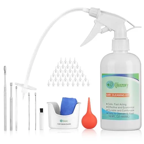 LINGTUOD ear wax removal irrigation kit with spray bottle and multiple disposable tips