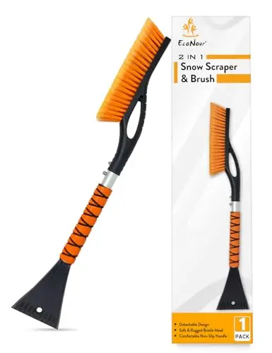 EcoNour aluminum snow brush with ice scraper