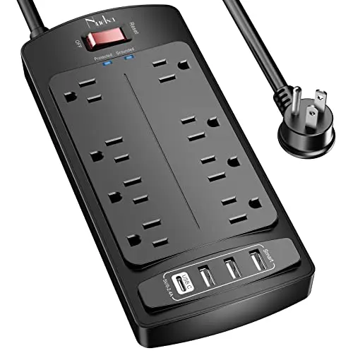 Nuetsa surge protector with 8 outlets and USB-C port