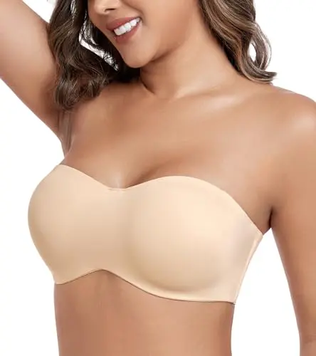 HACI unlined strapless minimizer bra for plus size women